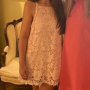 Pink Floral pattern dress with slip size 12